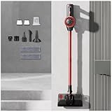 MeLtor Saugwischer Akku 120W/18000Pa/35 Min, Mopping Staubsauger Mit Wischfunktion Selbsttragender Funktion Akku Staubsauger Kabellos für Tierhaare, Teppich, Zuhause Und Hartboden,Red