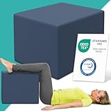 ELONEO Bandscheibenwürfel, Stufenlagerungswürfel zur Stufenlagerung, Stufenbett mit Bezug, Fitness Würfel, Schaumstoff, 40 x 50 x 50 cm
