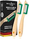 SCHWERTKRONE® 2 Spargelschäler [MADE IN SOLINGEN - GERMANY] - Kartoffelschäler Gemüseschäler Karottenschäler - Sparschäler Links & Rechtshänder - Gurkenschäler Potato Peeler - Obstschäler