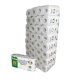 64 Rollen Premium-Toilettenpapier | günstige Großpackung | 3-lagig | je 250 Blatt | weich und saugfähig | 100% Recyclingpapier | Lieferumfang: 8 x 8 = 64 Rollen im Beutel