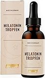 Melatonin Tropfen hochdosiert - 0,5 mg bioaktives Melatonin pro Tagesdosis - auf Wasserbasis ohne lästigen Öl-Film im Mund - Laborgeprüft - 100% vegan - 50 ml (1400 Tropfen)
