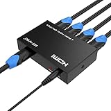 MT-VIKI 4K HDMI Splitter 1 in 4 Out Gleichzeitig HDMI Splitter 4 Monitore Mirror HDMI Verteiler 1x4 Unterstützt 4K HD Monitore HDCP1.4 mit DC-Stromversorgung 30m Langstreckenübertragung