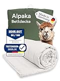 Alpakanacht Alpaka Bettdecke Ganzjahr - Bettdecke 135x200 cm, Alpaka Decke, Ganzjahresdecke, 1.100g Füllung, nachhaltige Schlafdecke mit Alpaka Wolle, Made in Germany
