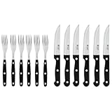 Russell Hobbs 12 teiliges Steakbesteck für 6 Personen, Traditionelle Edelstahl Steakmesser und Steakgabeln, Messer und Gabel Set für BBQ & Grill, Pizzabesteck, Hochwertiges besteck, 6 Messer, 6 Gabeln