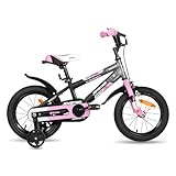 JOYSTAR Berry 16 Zoll Kinderfahrrad für 4-7 Jahre Jungen & M?dchen, Jungenfahrrad mit Stabilisatoren,Rosa