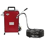Elektrische Rohrreinigungsmaschine,240W 400rpm Für Abflussrohre 20-130mm Rohrreinigungsspirale Spirale Abfluss Rohrreinigungsgerät Mit 6 Schneidköpfen, für Abfluss in Bad oder Küche