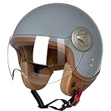 Halbschalenhelm mit ECE Motorradhelm Jethelm Retro Roller-Helm Chopper Helm Scooter-Helm Fahrradhelm mit Schutzbrille und Schnellverschlussschnallen für Damen Herren Erwachsene 10,XXL=63~64cm