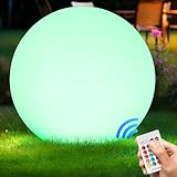 Solarkugel für Außen,Solarlampen für Außen Kugel 30CM RGB, Wasserdichte IP66 Solarleuchten Garten,1200mAh Dimmbare Solarkugel Gartenleuchten Außen,Kugelleuchten Schwimmbad, Balkon, Zimmer Deko
