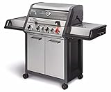 Enders® Gasgrill MONROE PRO 4 SIK TURBO, 4-Edelstahlbrenner, Seitenkocher, Infrarot-Backburner, PanoVision Sicht, HEAT RANGE™-Brenner, SWITCH GRID™, 800 °C TURBO ZONE™, SIMPLE CLEAN™ #8378