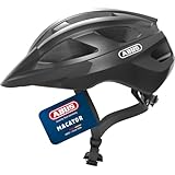 ABUS Rennradhelm Macator - sportiver Fahrradhelm für Einsteiger - auch für Zopfträger/-innen - für Damen und Herren - Titan (Grau Glänzend), Größe M