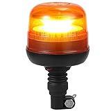 Justech 30 LEDs Warnleuchten Rundumleuchte Gelbes LED-Leuchtfeuer 12/24V E-Prüfzeichen Blitzlicht IP67 Wasserdicht mit 3 3 Blitzmodi Blinkleuchte für LKW-Traktor-Wohnwagen ECE R10 E9