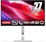 Lenovo L27h-4A | 27' QHD Monitor | 2560x1440 | 100Hz | 350 nits | 1ms Reaktionszeit | IPS-Panel | USB-C | USB-A | HDMI | DisplayPort | VESA MediaSync | integr. Lautsprecher | entspiegelt | 5,9kg|grau