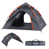 Pop-up Campingzelt 2-4 Personen | 100% Wasserdicht & Wind-Resistant Familienzelt | 230x230x135 cm + 2 Türen mit Belüftungsmesh | Ideal für Campingplätze & Sommerfestivals | Inkl. Zeltbeutel