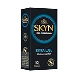 SKYN Extra Lube Kondome (10 Stück) Latexfreie Kondome für Männer, Gefühlsecht Hauchzart, Extra Feucht Kondome Box, Sensitiv, Kondome 53mm Breite