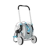CELLFAST Schlauchtrommel Set Gartenschlauch 50 Meter Schlauchwagen Gartenpistole Schlauchverbinder Anschlusset 1 2 Zoll Explorer, Schwarz