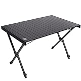 TIMBER RIDGE Campingtisch Klappbar Höhenverstellbar Klapptisch Camping Falttisch Tragbar Aluminium mit Tasche für Picknick Kochen Garten Wandern Reisen 108x71cm - Schwarz