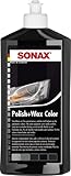 SONAX Polish+Wax Color schwarz (500 ml) Politur mit schwarzen Farbpigmenten und Wachsanteilen, Art-Nr. 02961000