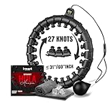 Smart Hula Hoop, Weighted Hula Hoop, Adjustable Fitness Exercise Weighted Hula Hoop, 27 Removable Knots/Links, Black