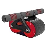 OUYUE Bauchtrainer Bauchroller Automatischer Rückprall des Bauchrads, Bauchartefakte, Rollende Räder Für Abnehmen Fitnessgeräte(Rood)