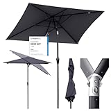 Sekey Aluminum Sonnenschirm 210 × 140 cm Sonnenschirm Balkon Sonnenschirm Rechteckig für Balkon Garten & Terrasse Sonnenschutz UV 50+