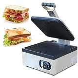 BDJSN Kommerzieller Sandwichmaker, 1700 W Frühstücks-Toastergrill Aus Edelstahl, Mit Temperaturregelung, Panini-Backmaschine Für Snackbars, Imbisswagen, Restaurants