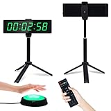 YZ Coundown Timer mit Start-/Stopp-Taste, Digital Stoppuhr mit Fernbedienung, 12/24H LED Wand Uhr, Intervall-Timer für Workout, Fiteness, Sport, Home Gym Garage