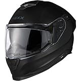 NEXX Y.100R Full black schwarz matt Integralhelm mit Heckspoiler Sonnenblende und Pinlock, M 57/58