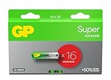 Batterien AAA - 16er Set | GP Super | AAA Alkaline Batterien 1,5V / LR03 - Lange Lebensdauer