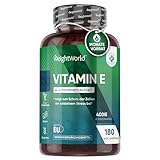 Vitamin E Weichkapseln 400IE - 180 Vegane Softgels - Vitamin E Öl DL Alpha Tocopherylacetat -6 Monate Vorrat - Für Oxidativen Stress (EFSA) - Natürliches Vit E - Nahrungsergänzungsmittel - WeightWorld