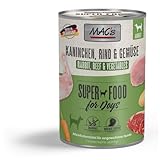 MACs Dog Kaninchen & Gemüse | 6 x 400 g | Alleinfuttermittel für Hunde | getreidefreies Nassfutter mit Gemüse | ohne Soja, Farbstoffe, Tier- und Knochenmehl | Mit 60% Fleischanteil