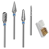 MIMIROOM 4 Stück Nagelfräser Aufsätze,Wolframkarbid Nagelfräser Bits, Fräser Bit für Gelnägel Acrylnägel Naturnägel,Entfernen Gel Acryl Nagelhaut Fräser Bits für Maniküre Pediküre