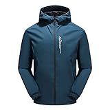 Qmfvqi Herren Regen Jacke Outdoor Rain Freizeitjacke Kapuze Regenjacke Arbeit Jacke Windjacke Leicht Outdoorjacke Fahrradjacke Wasserdicht Atmungsaktiv Softshelljacke Motorrad Regenkombi
