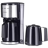 SEVERIN Filterkaffeemaschine mit 2 Thermokannen, Kaffeemaschine für bis zu 8 Tassen je Kanne, Filtermaschine mit 2 Isolierkannen, schwarz, KA 9308
