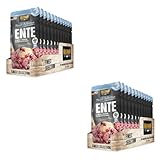 Belcando Finest Selection Adult Ente mit Reis und Preiselbeeren | Doppelpack | 2 x 12 x 125 g | Feuchtnahrung für Sensible oder wählerische Hunde | Enthält kalt gepresstes Distelöl