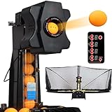 GXQFF Ballroboter Tischtennis,Tischtennis-Roboter, Ferngesteuerter Tischtennis-Roboter, Trainingsmaschine, Automatische Tennisball-Maschine Für Mehr Als