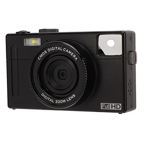 Fotokamera, CD R1 1080P FHD Mikro Einzelkamera, 16 facher Digitalzoom 24 MP, Tragbare Spiegellose Kamera mit 3 Zoll LCD Display, PC Kamerafunktion (Schwarz)