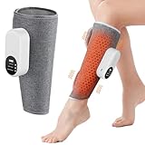 Beinmassagegerät Kabellose Wadenmassagegerät mit Heizung und Luftkompression, Fußmassagegerät 3 Modi | 3 Intensitäten | Wiederaufladbar | Einstellbare Größe,HeißDruckmassagegerät für Muskelentspannung