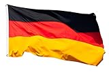 aricona Deutschland Flagge - Deutschlandfahne 60 x 90 cm mit Messing-Ösen - Wetterfeste Fahne für Fahnenmast - 100% Polyester