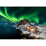 1000 Teile Puzzle Erwachsene, Impossible Geschicklichkeitsspiel für die Ganze Familie, Farbenfrohes Legespiel - Norwegen Aurora Borealis, Home Dekoration