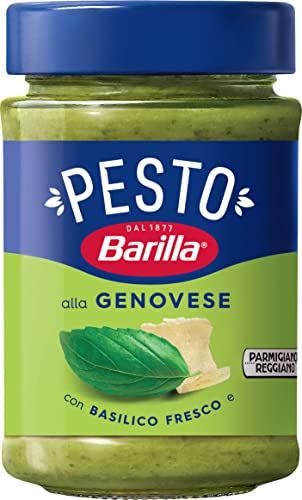 Barilla Pesto alla Genovese Pesto Pastasauce mit italienischem Basilikum und Parmigiano Reggiano DOP, Basilikum aus nachhaltiger Landwirtschaft, 190g