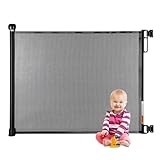 Relaxdays Treppenschutzgitter ausziehbar, Öffnungsbreite 70-140 cm, Bohrmontage, Kinder & Hunde, Türschutzrollo, schwarz