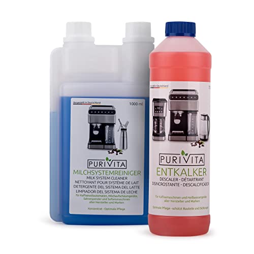 Purivita - Pflegeset für Kaffeevollautomaten - Entkalker und Milchschaumreiniger