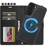 Ailicici für Samsung Galaxy S21 Hülle, 2-IN-1 Abnehmbare magnetische Hülle, Kabelloses Laden, Kartenfach Leder Case, Handyhülle RFID Klapphülle, Schutzhülle für Samsung S21 5G