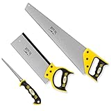 MISTER TOOL Sägenset 3-tlg: Handsäge, Stichsäge und Rückensäge, präzise und robuste Sägearbeiten. Ergonomisch geformter Griff für sicheren Halt, gehärtete und geschliffene Zähne für saubere Schnitte