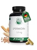 Spermidin aus Weizenkeim-Extrakt - 1,6mg pro Tagesdosis - Deutsche Herstellung - 100% Vegan & Ohne Zusätze - Vorrat für 2 Monat - Apothekenqualität - Green Naturals®