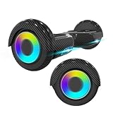 ELEKGO Hoverboard 6,5 Zoll mit Bluetooth-Lautsprecher Selbstbalancierender Roller, Bunter Motor, LED-Leuchten für Kinder (Carbon-Black)