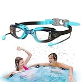 Schwimmbrille für Jungen, Schwimmbrille für Kinder, Taucherbrille und Schwimmbrille | Kratz- und Anti-Beschlag-Schutz, UV-Schutz, breite Sicht, verstellbares Band, kein Verlust der Brille