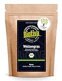 Biotiva Weizengras Bio 500g - Weizengrasspulver - Junges Weizengrass-Pulver aus Deutschland - Abgefüllt in Deutschland - Feinster Geschmack