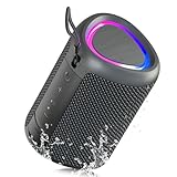 UOHHBOE Bluetooth Lautsprecher Kleine Musikbox Bluetooth 5.3 15W mit TWS Modus RGB Lichtern 30 Meter Reichweite 15 Stunden Spielzeit AUX & TF Karten Kompatibilität IPX5 Wasserdicht