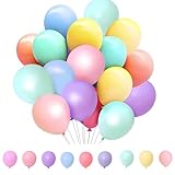Pastell Luftballons Geburtstag,100 Stück 12 Zoll Luftballon Pastell,Bunte Ballons,Latex Luftballons Set,Bunte Ballongirlande Partydeko, Geburtstagsdeko, Hochzeitsdekoration, Babypartydekoration